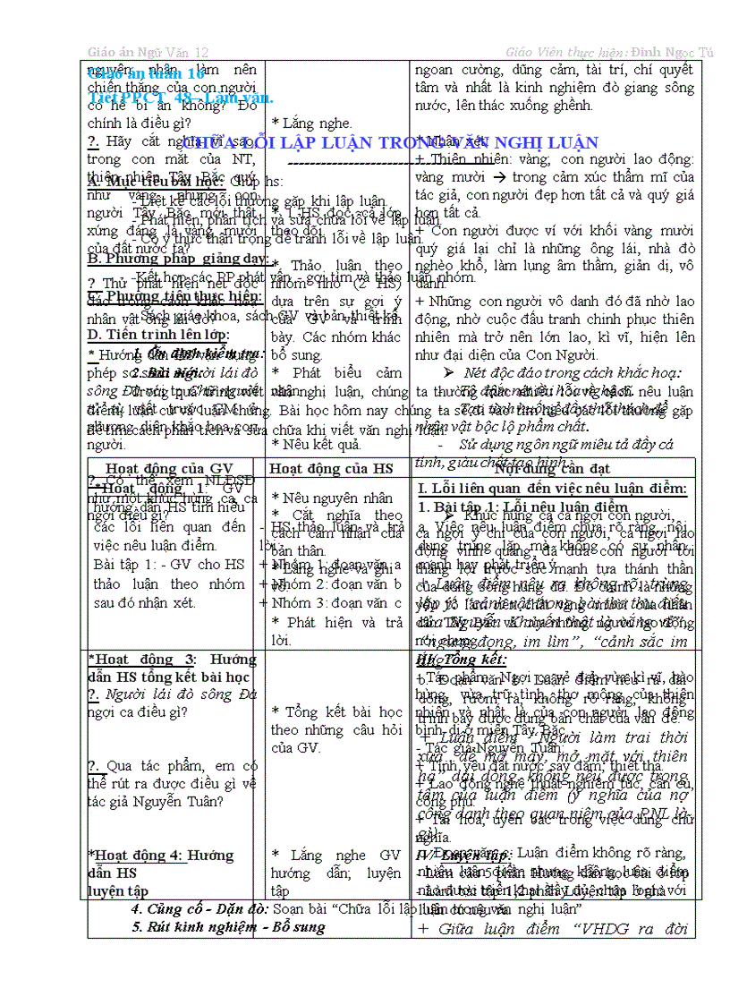 GIAO AN NGU VAN 12 TUAN 16 co ban