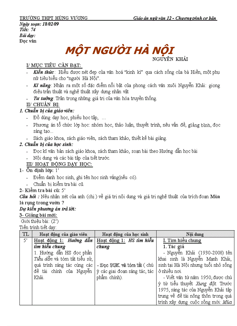 image for page Giáo án ngữ văn 12 cơ bản tuần 25