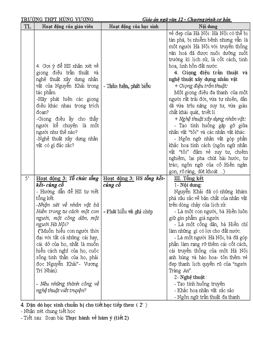 image for page Giáo án ngữ văn 12 cơ bản tuần 25