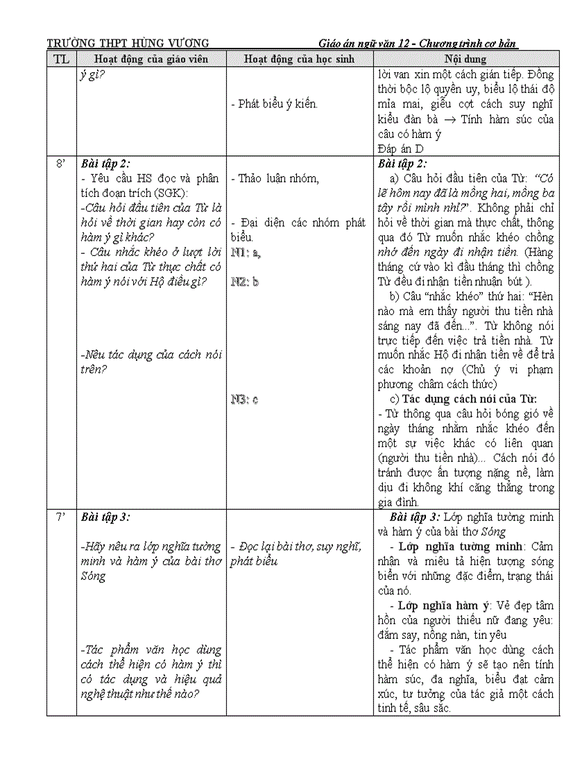 image for page Giáo án ngữ văn 12 cơ bản tuần 25