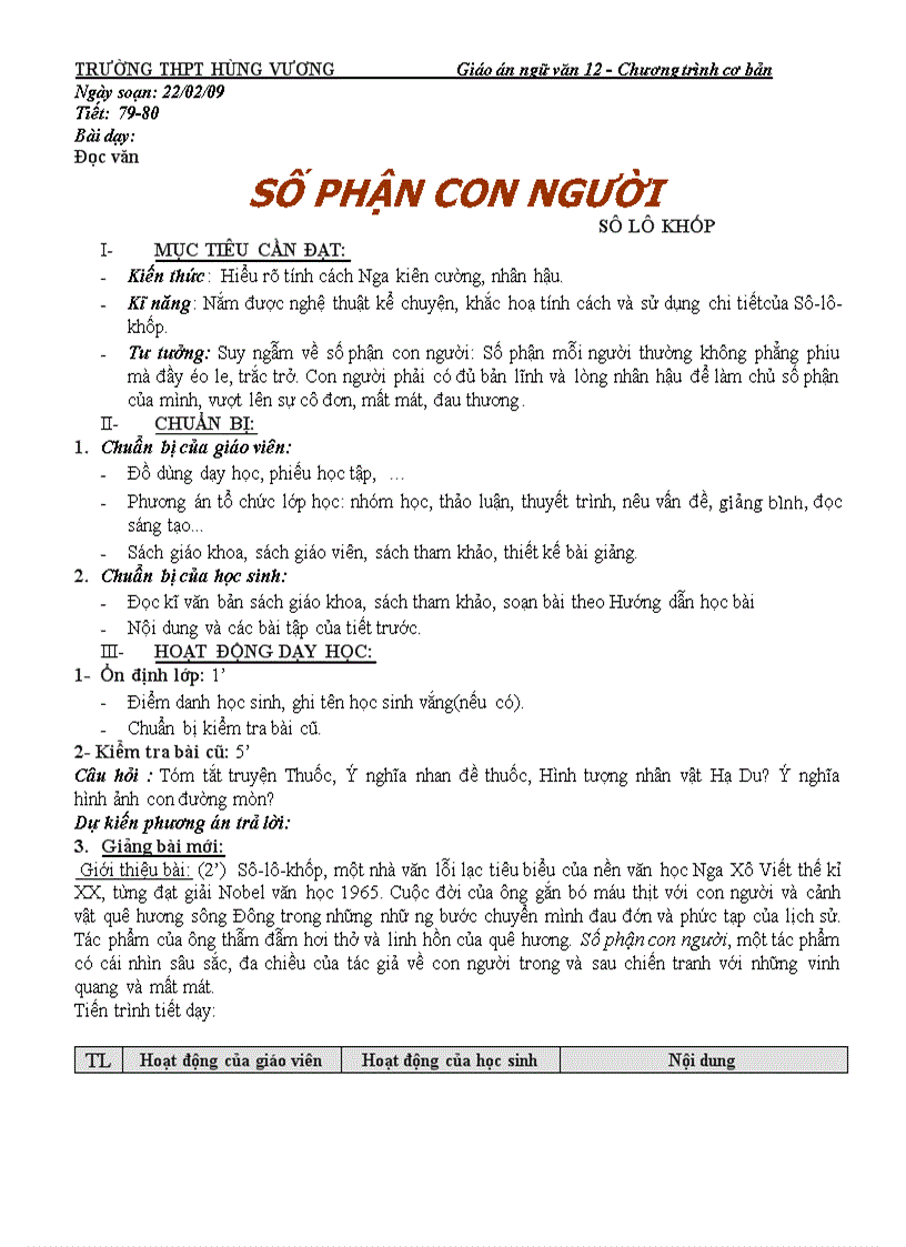 image for page Giáo án ngữ văn 12 cơ bản tuần 27