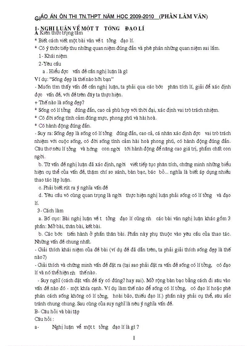 image for page Giao an ôn thi TN THPT