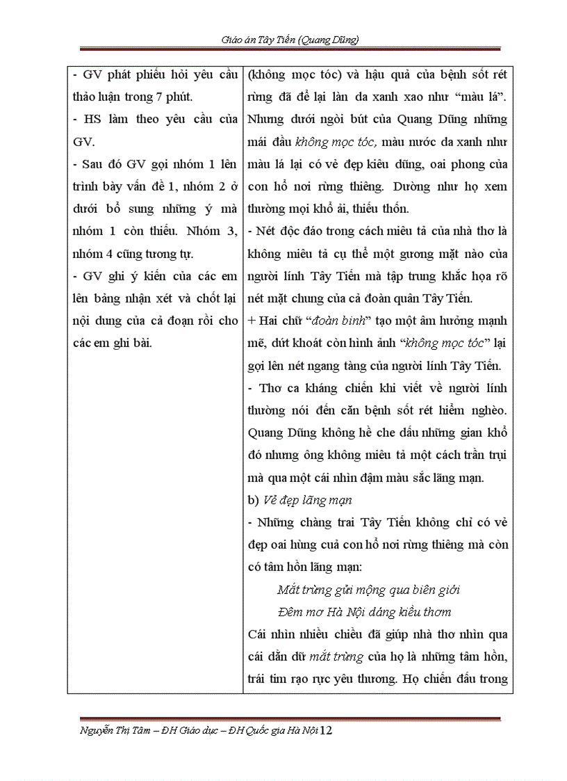 image for page Giáo án Tây Tiến Quang Dũng