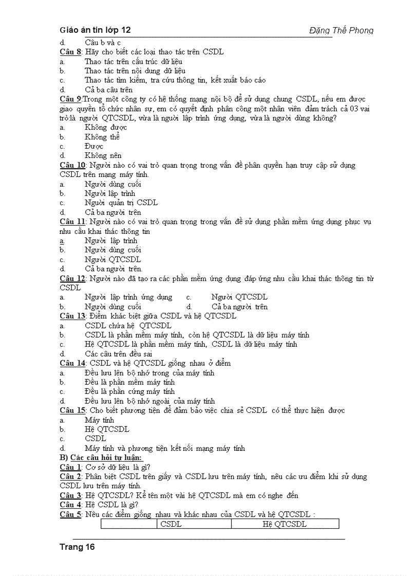 image for page Giáo án Tin học 12