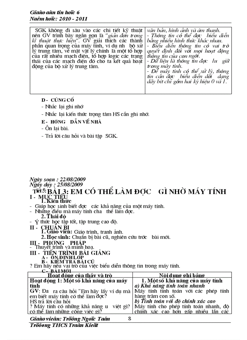 image for page Giáo án tin học 6