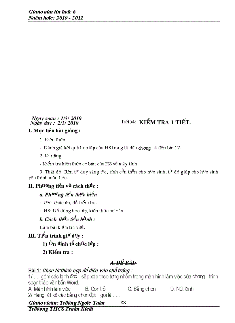 image for page Giáo án tin học 6