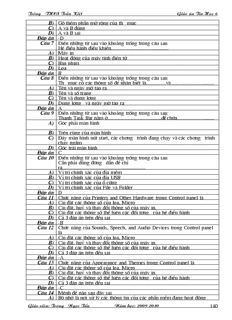 image for page Giáo án tin học 6