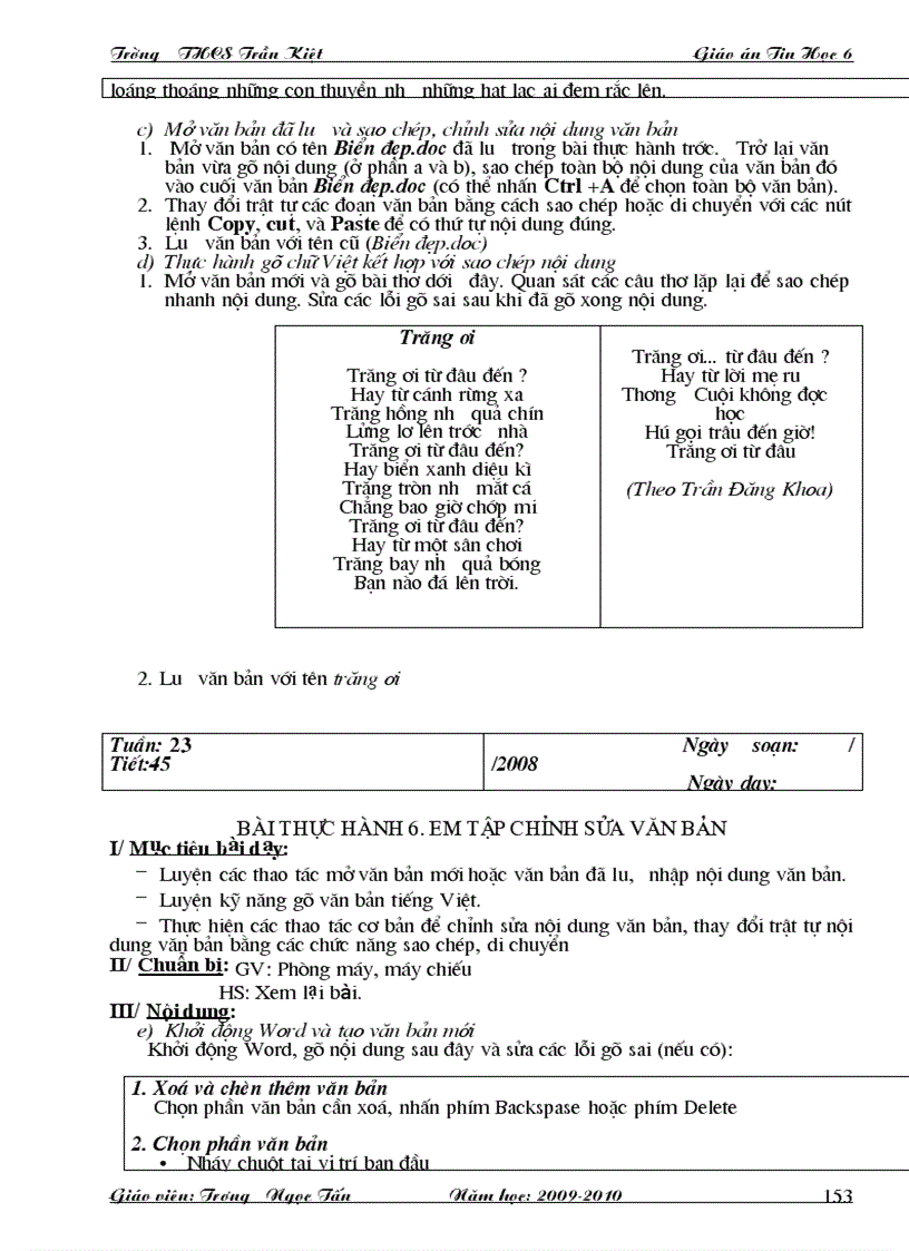 image for page Giáo án tin học 6