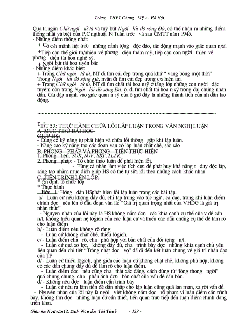 image for page Giáo án van 12 t1 ba cột