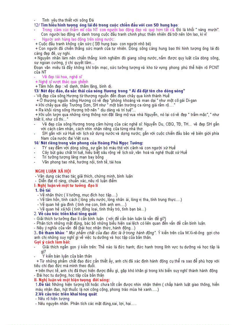 image for page Hướng dẫn ôn tập Ngữ Văn Học kì I lớp 12 chương trình chuẩn