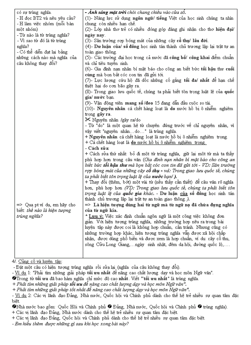 image for page Luyện tập về cách tránh hiện tượng trùng nghĩa