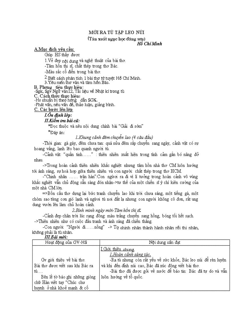 image for page Mới ra tù tập leo núi tpk