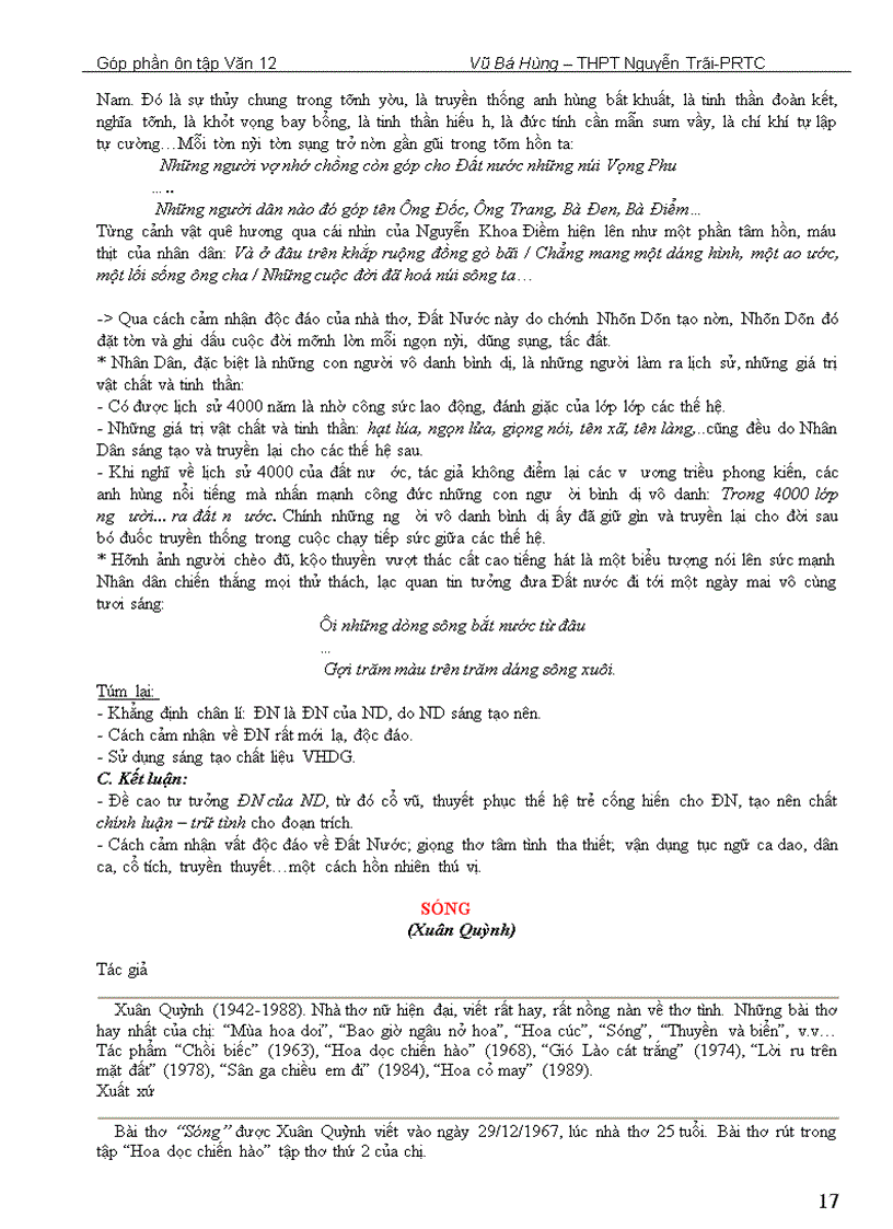 image for page Một số bài ôn thi tốt nghiệp ĐH CĐ Văn 12