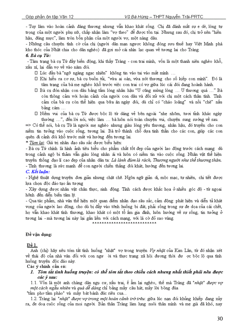 image for page Một số bài ôn thi tốt nghiệp ĐH CĐ Văn 12