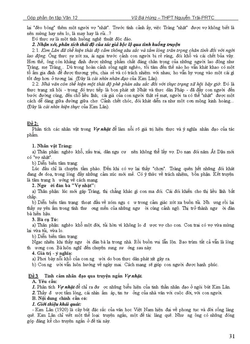 image for page Một số bài ôn thi tốt nghiệp ĐH CĐ Văn 12