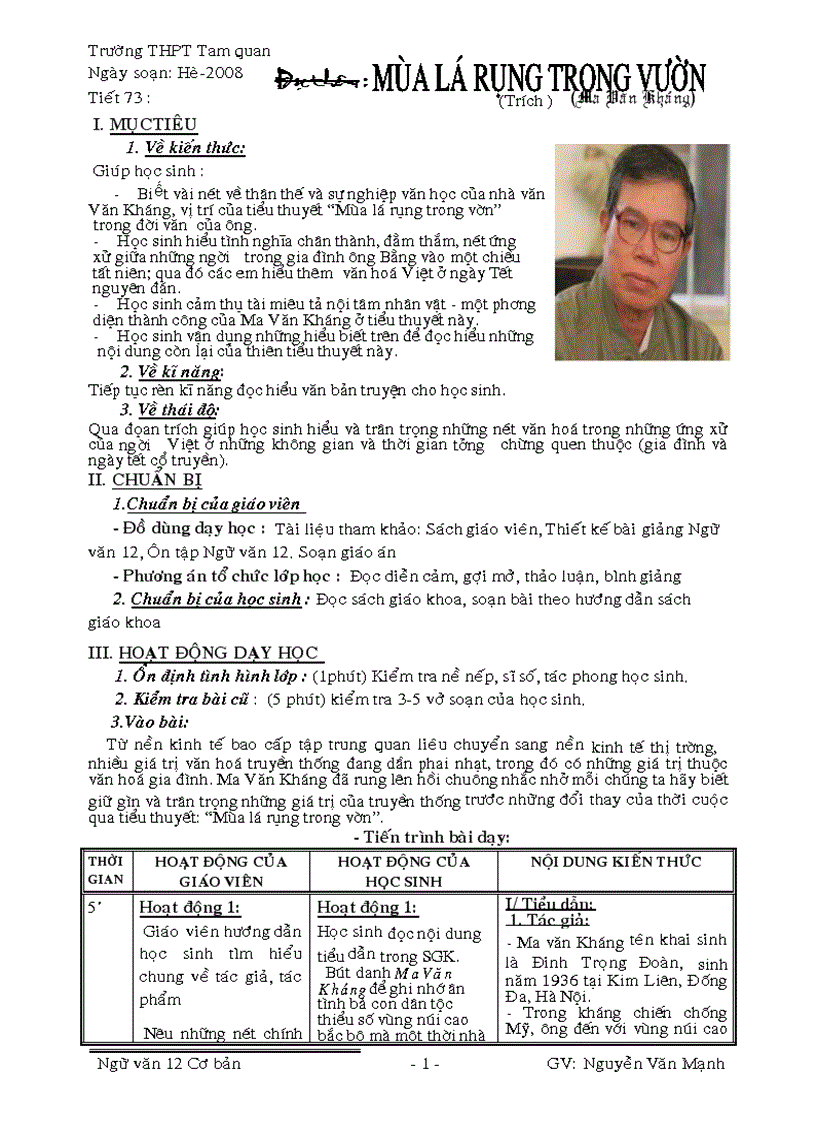 image for page Mùa lá rụng trong vườn tiết 73