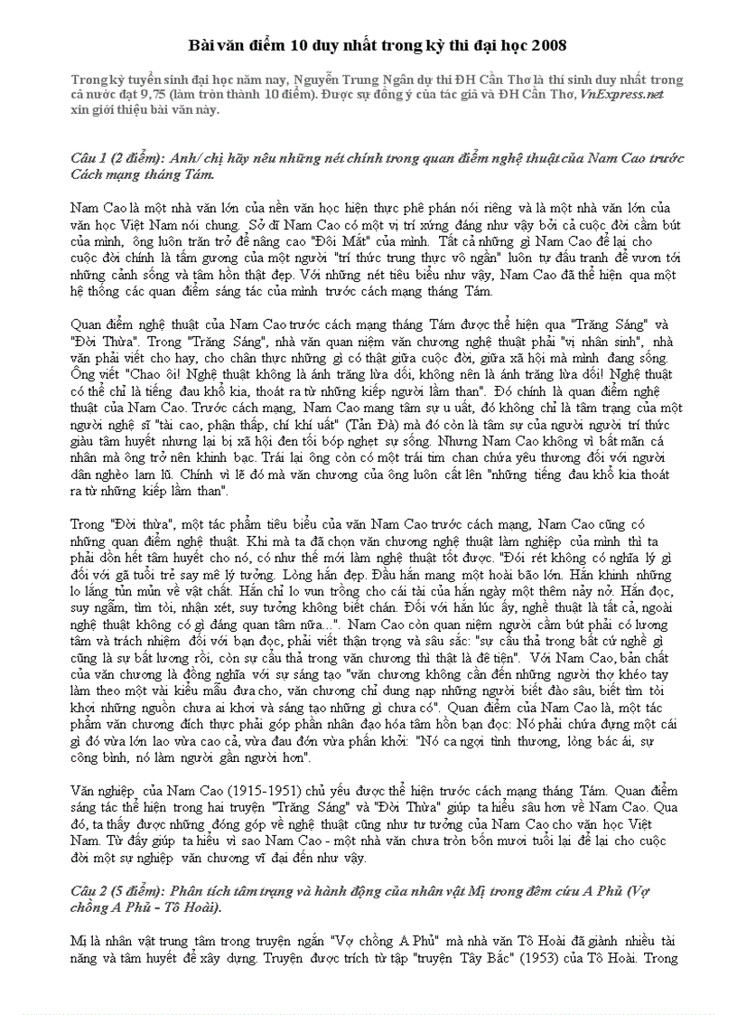 image for page Những bài văn hay đạt điểm 10