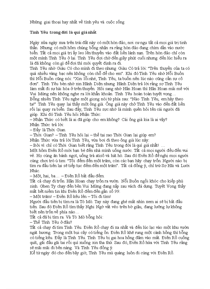 image for page Những giai thoại hay nhất về tình yêu và cuộc sống