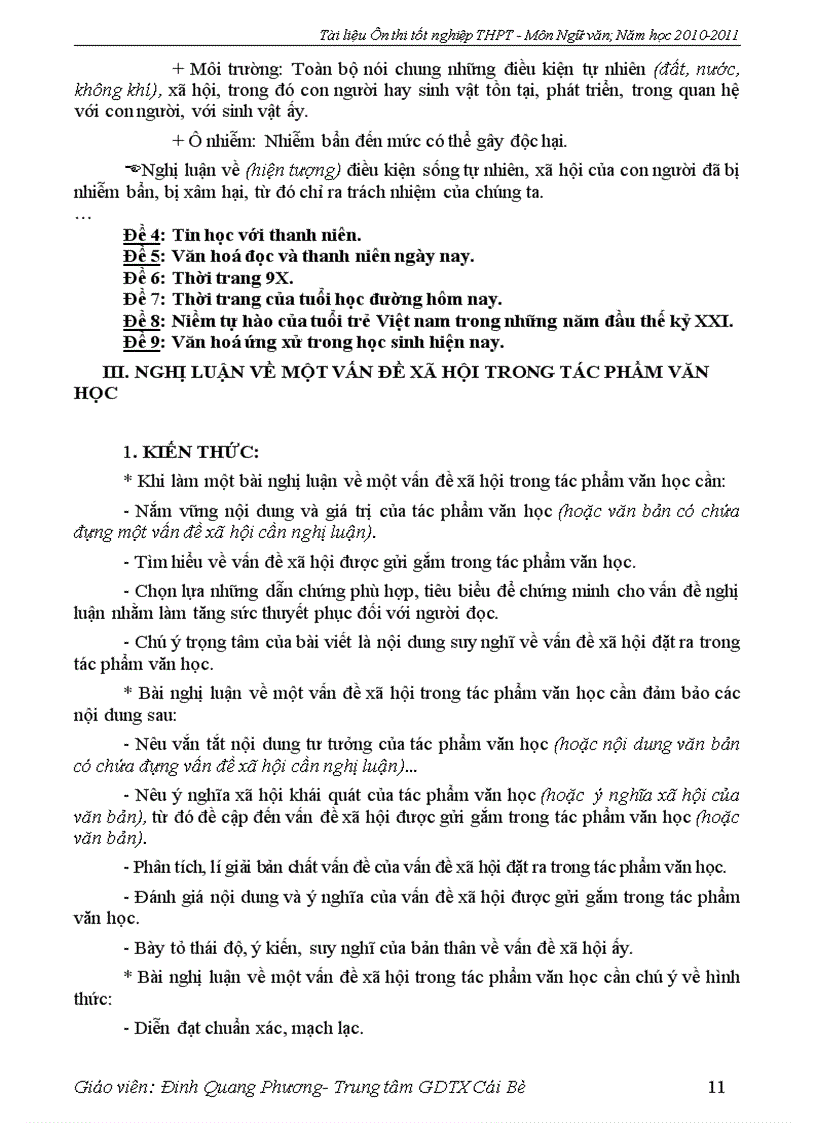 image for page Nội dung ôn thi tốt nghiệp thpt 2011