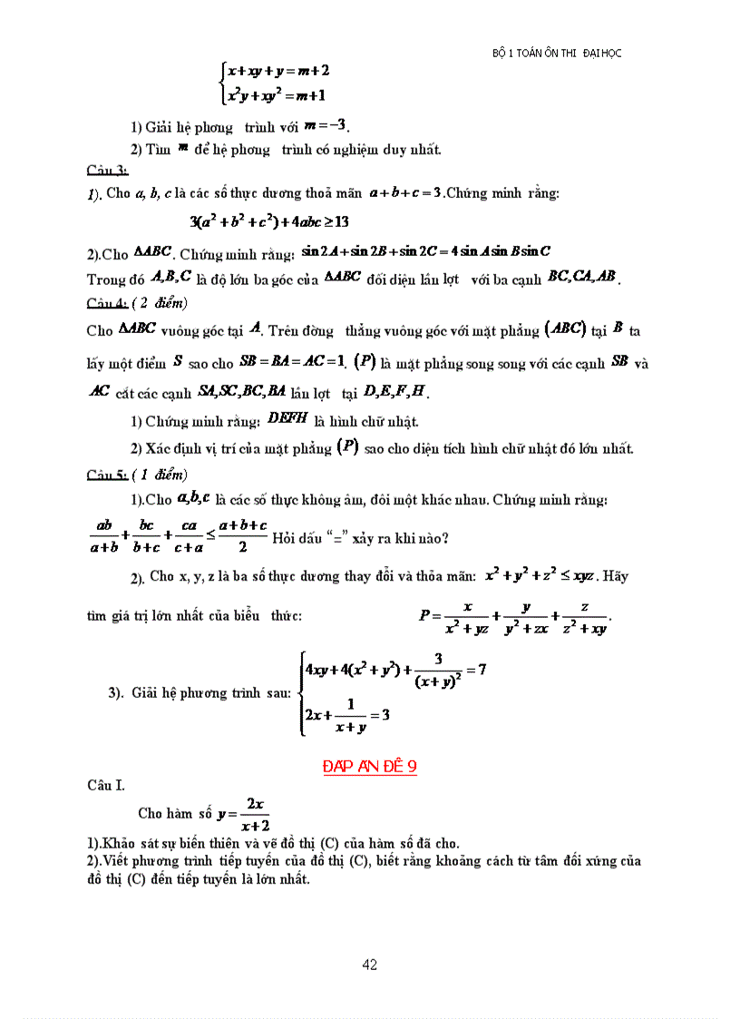 image for page Ôn thi ĐH Toán 12 2011 đáp án