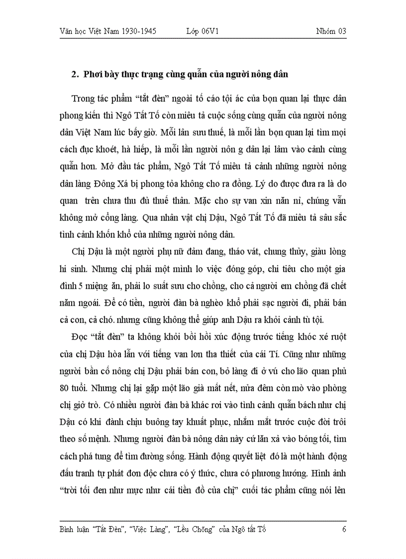 image for page Phân tích các tác phẩm của Ngô Tất Tố Hay