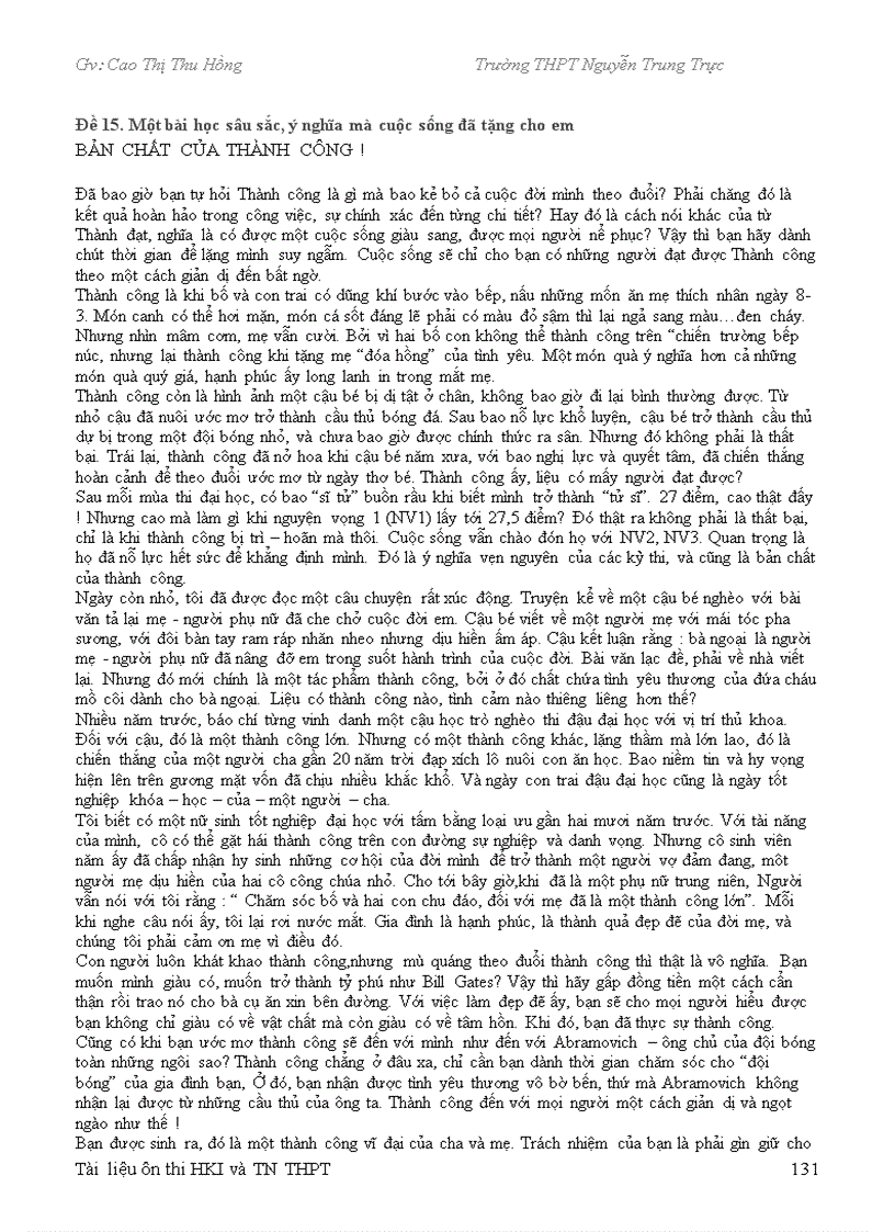 image for page Tài liệu Ôn Thi TN THPT Hong