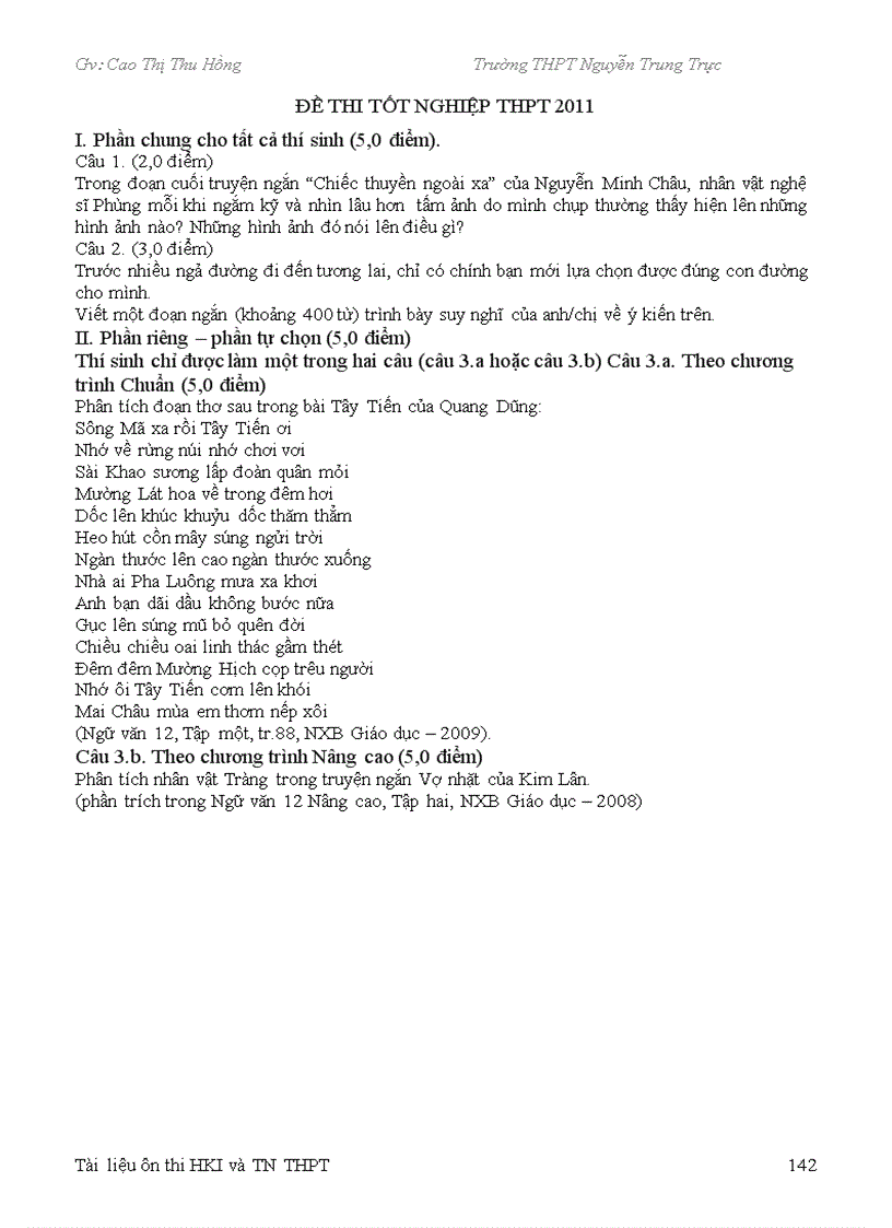 image for page Tài liệu Ôn Thi TN THPT Hong