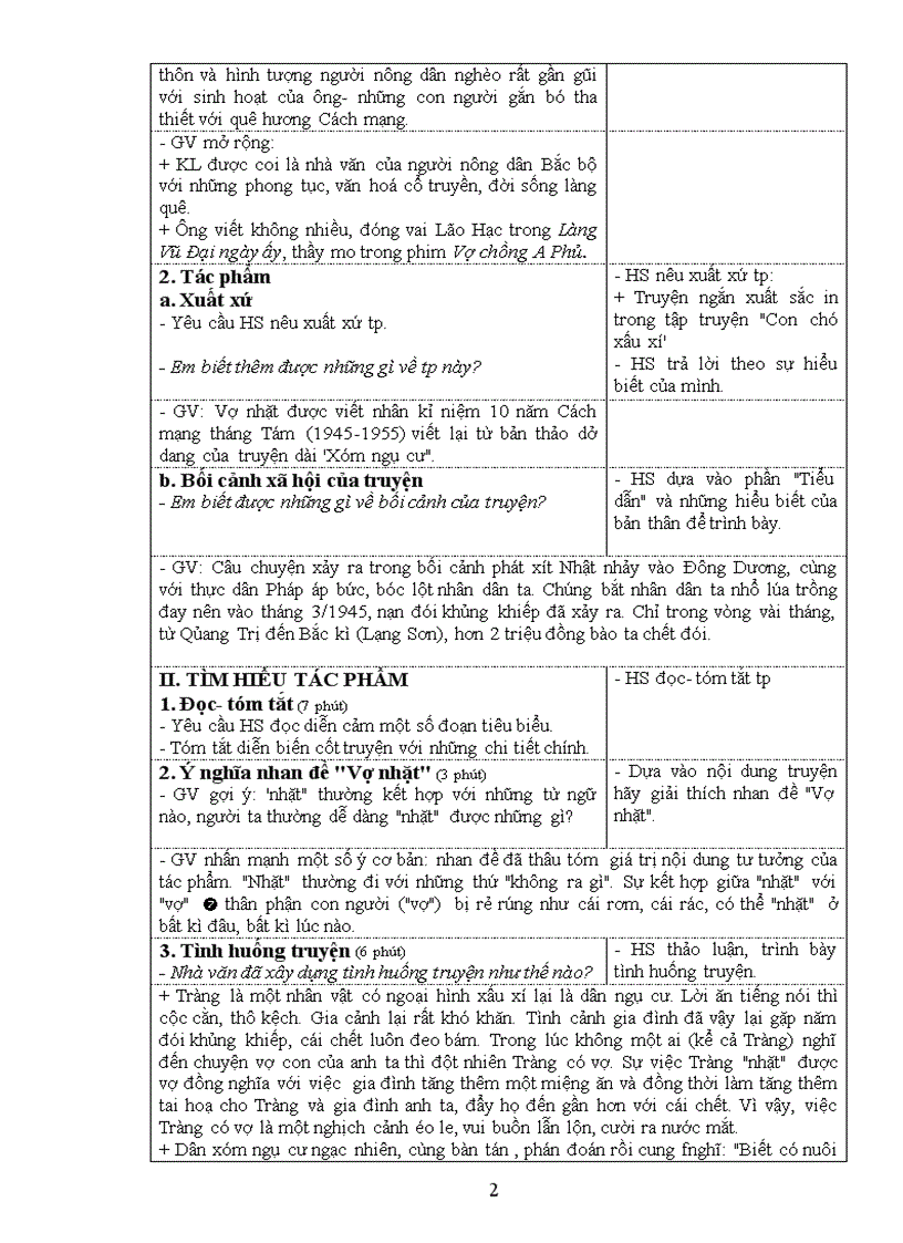 image for page Tiết 76 Vợ nhặt mẫu mới trao đổi thống nhất