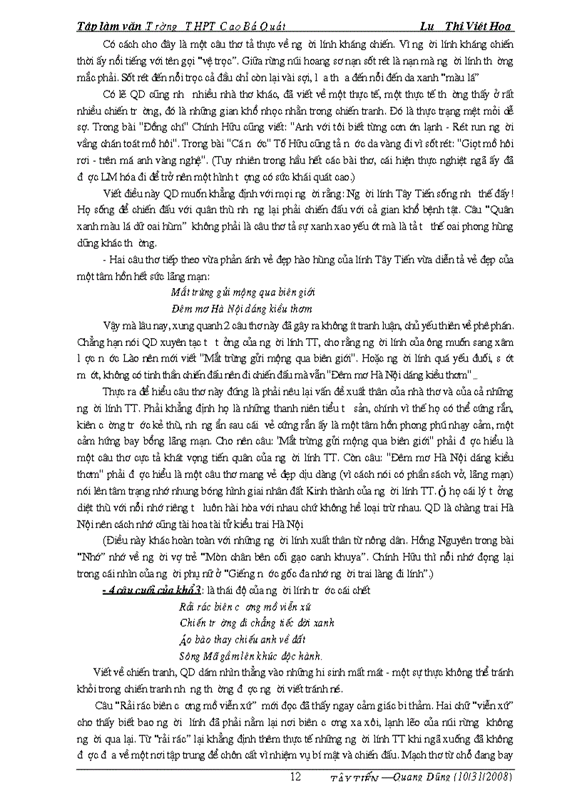 image for page Tổng hợp Tây Tiến và Quang Dũng