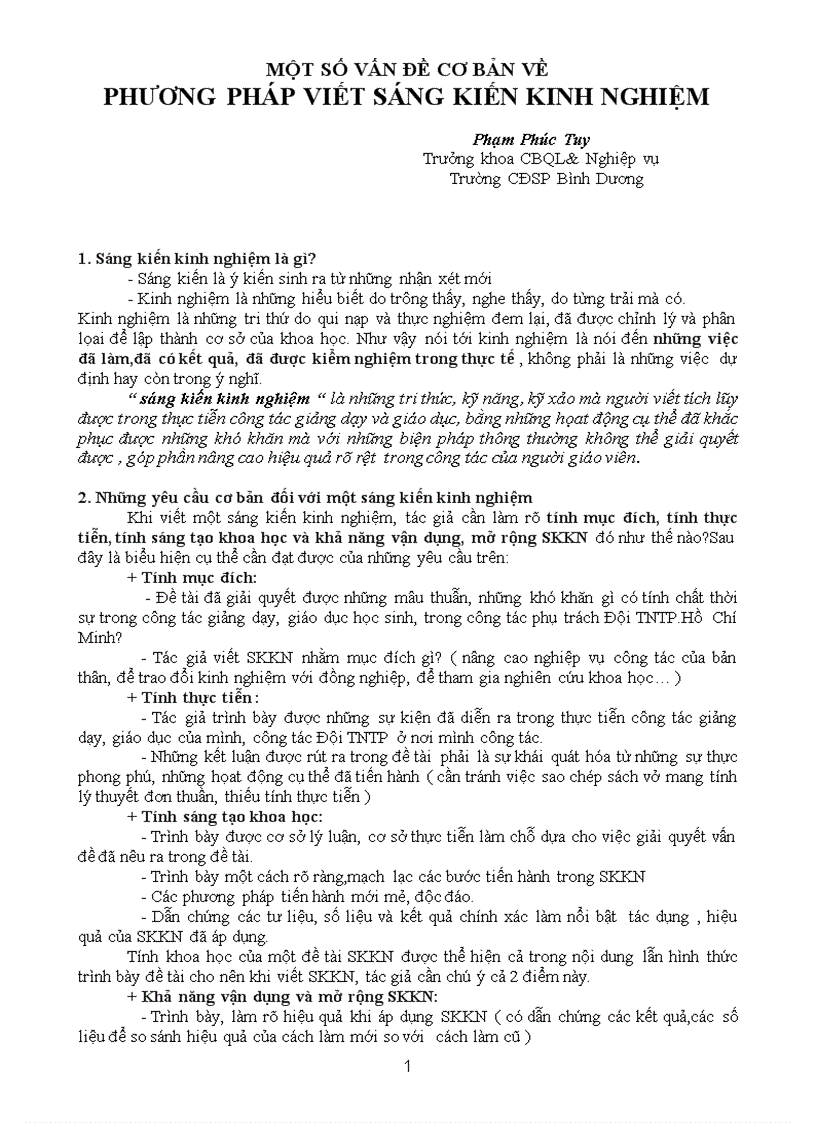 image for page Trao đổi về cách viết SKKN