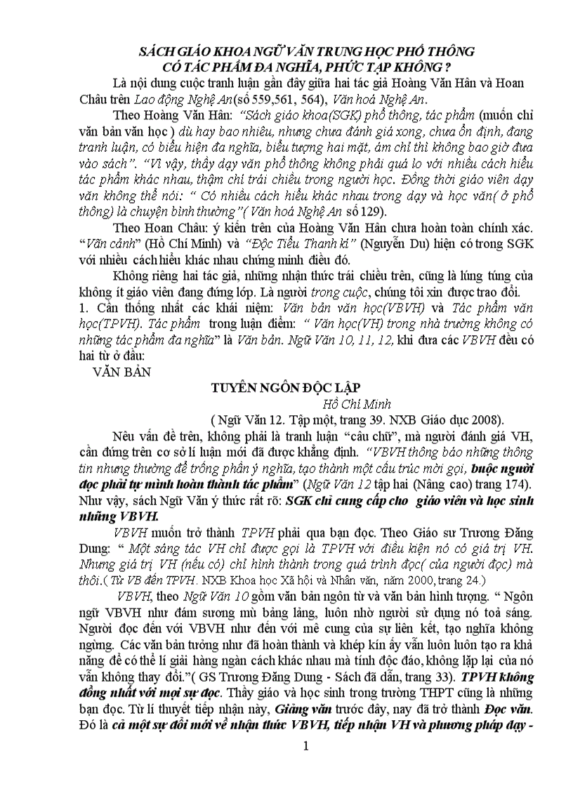 image for page Trao đổi về đổi mới dạy văn học văn