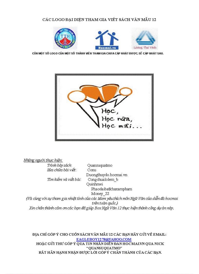 image for page Tuyển tập những bài văn hay nhất 12