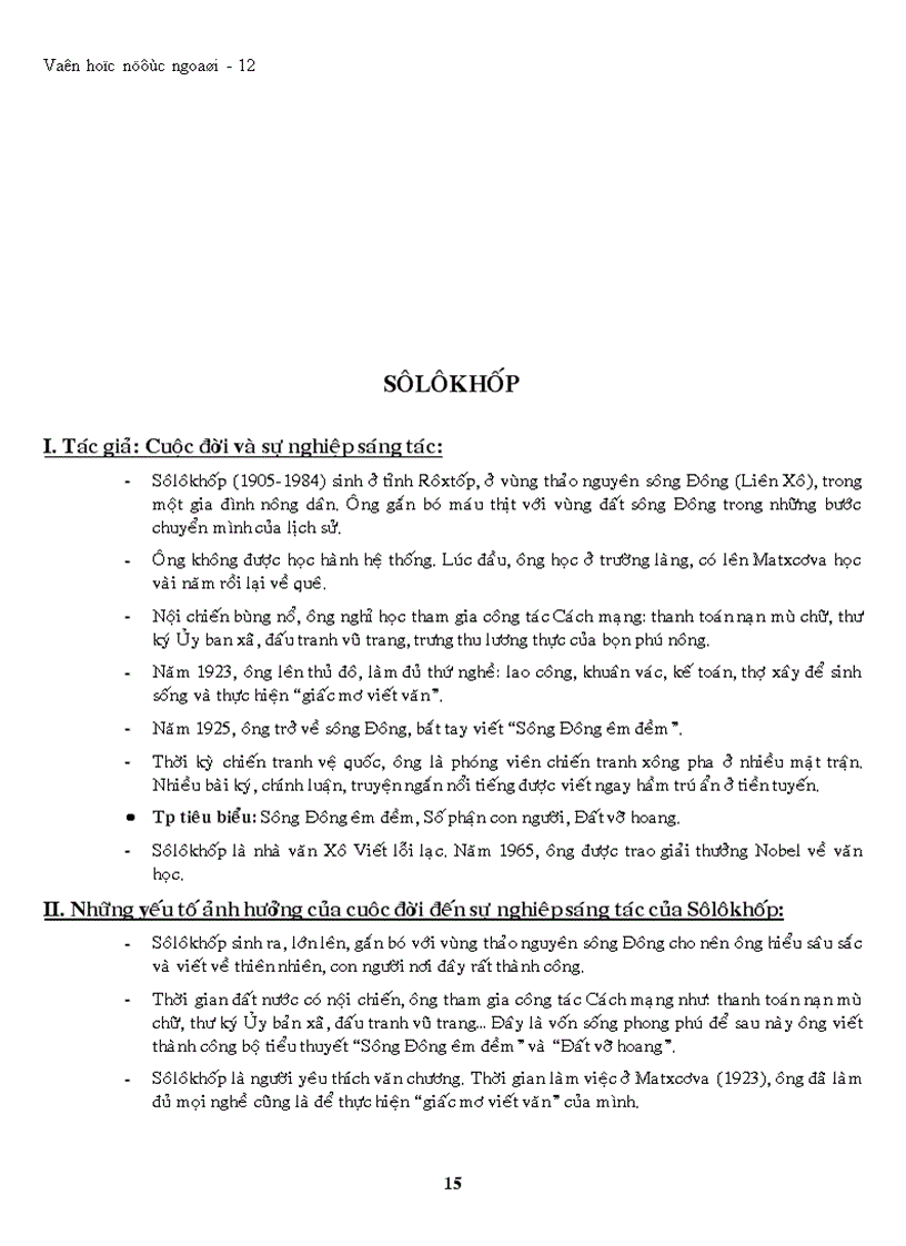 image for page Văn học nước ngoài 12 Những câu hỏi thường gặp