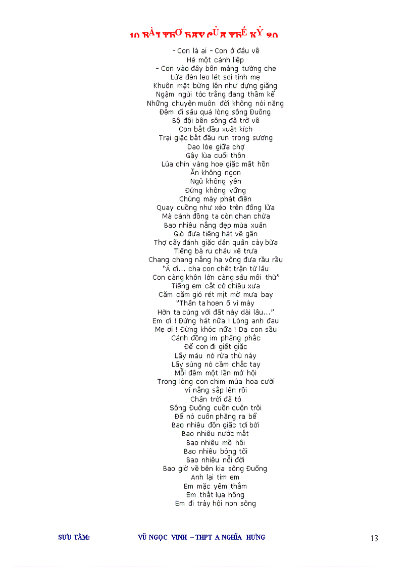 image for page 10 bài thơ hay của TK 20