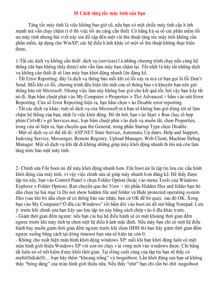 image for page 10 cách tăng tốc máy tính