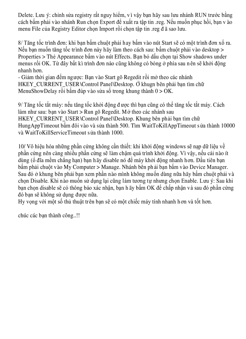 image for page 10 cách tăng tốc máy tính