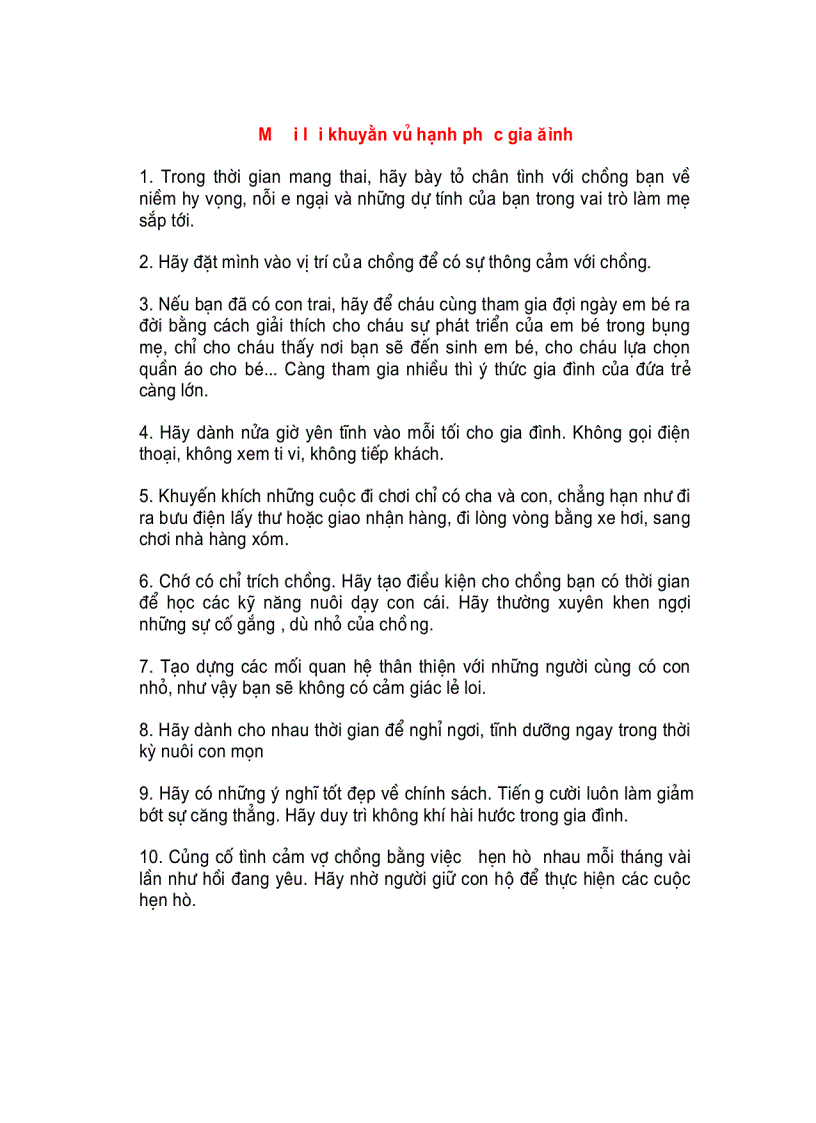 image for page 10 lời khuyên về hạnh phúc gia đình