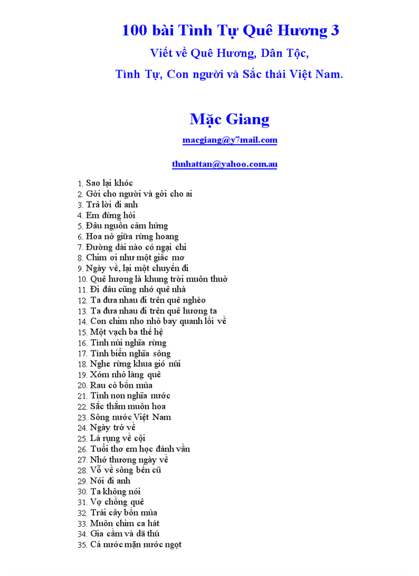image for page 100 Bài thơ Tình Tự Quê Hương 3 TG Mặc Giang