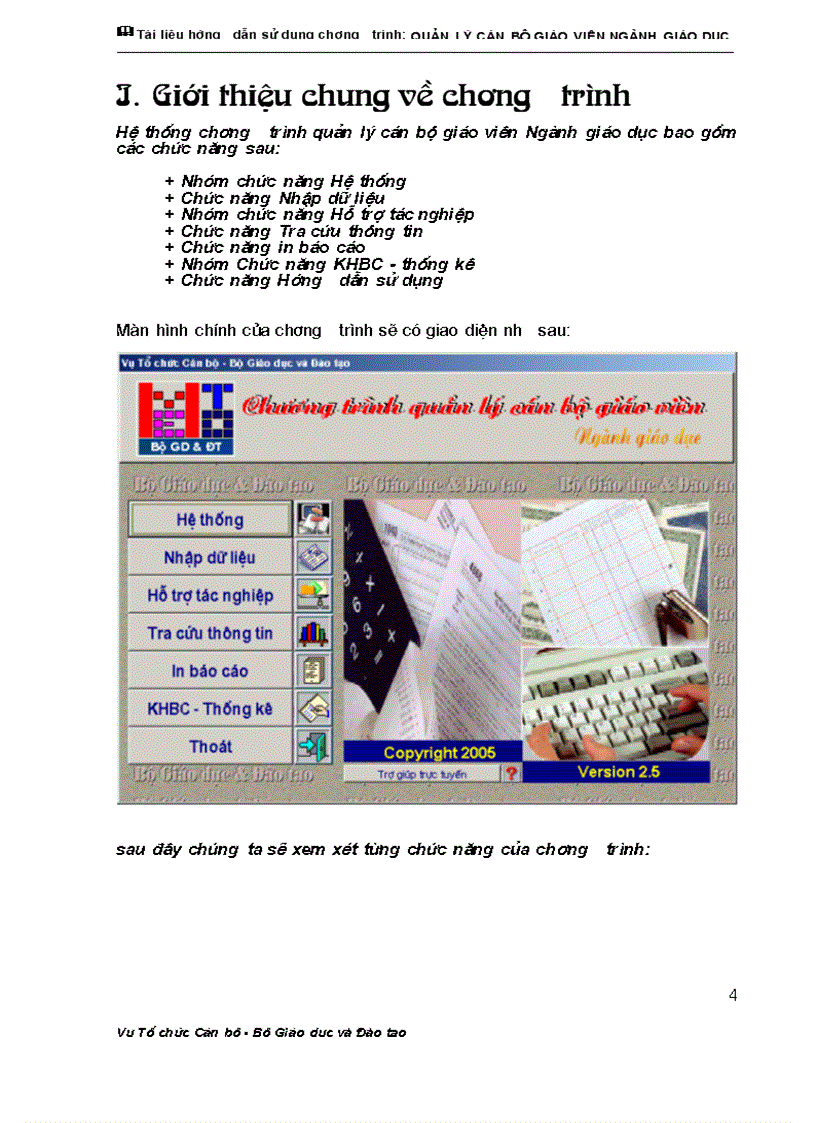 image for page 2 Tài liệu hướng dẫn sử dụng phần mềm quản lí CBGV