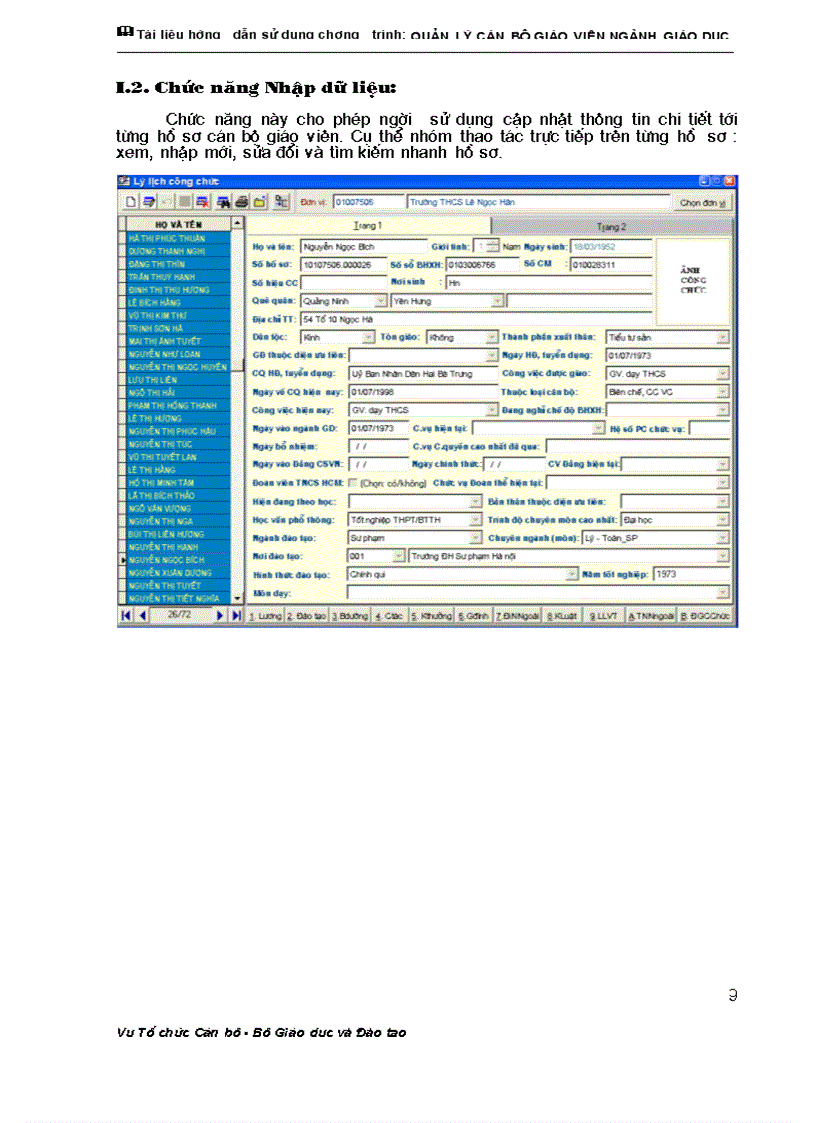 image for page 2 Tài liệu hướng dẫn sử dụng phần mềm quản lí CBGV