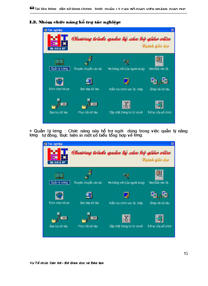 image for page 2 Tài liệu hướng dẫn sử dụng phần mềm quản lí CBGV