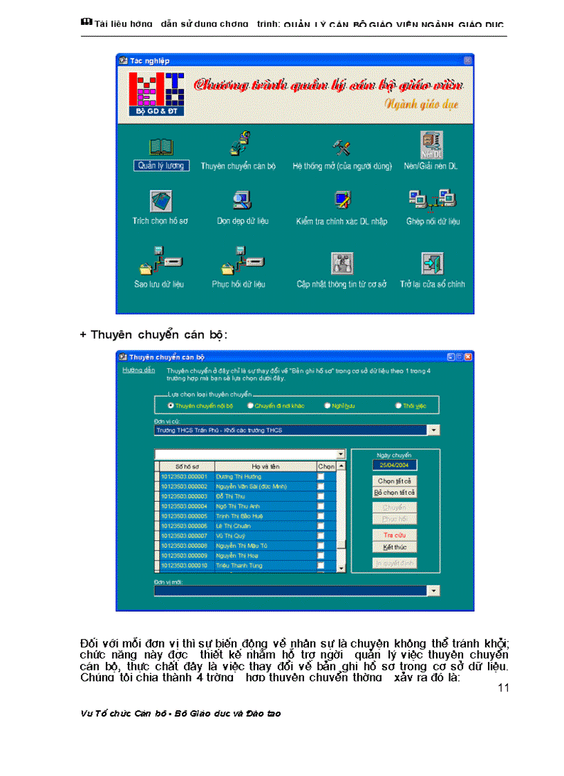 image for page 2 Tài liệu hướng dẫn sử dụng phần mềm quản lí CBGV