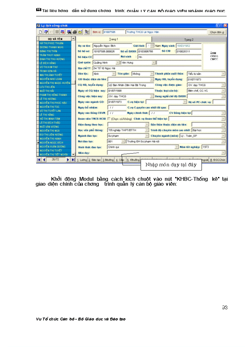 image for page 2 Tài liệu hướng dẫn sử dụng phần mềm quản lí CBGV