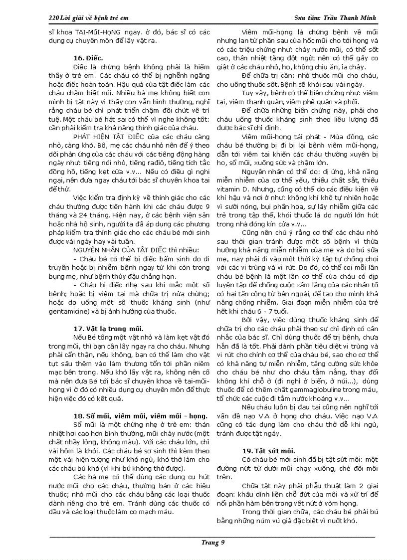 image for page 220 căn bệnh thường gặp ở trẻ em
