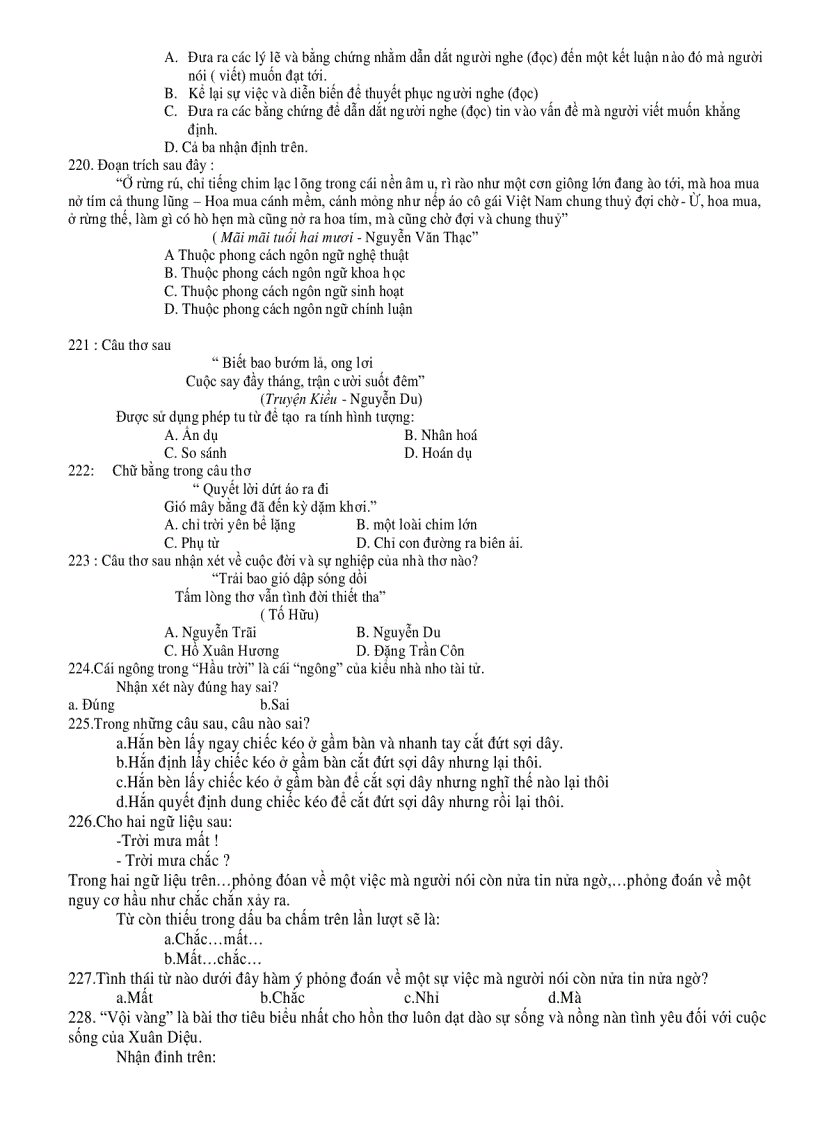 image for page 500 câu hỏi trắc nghiệm ngữ văn