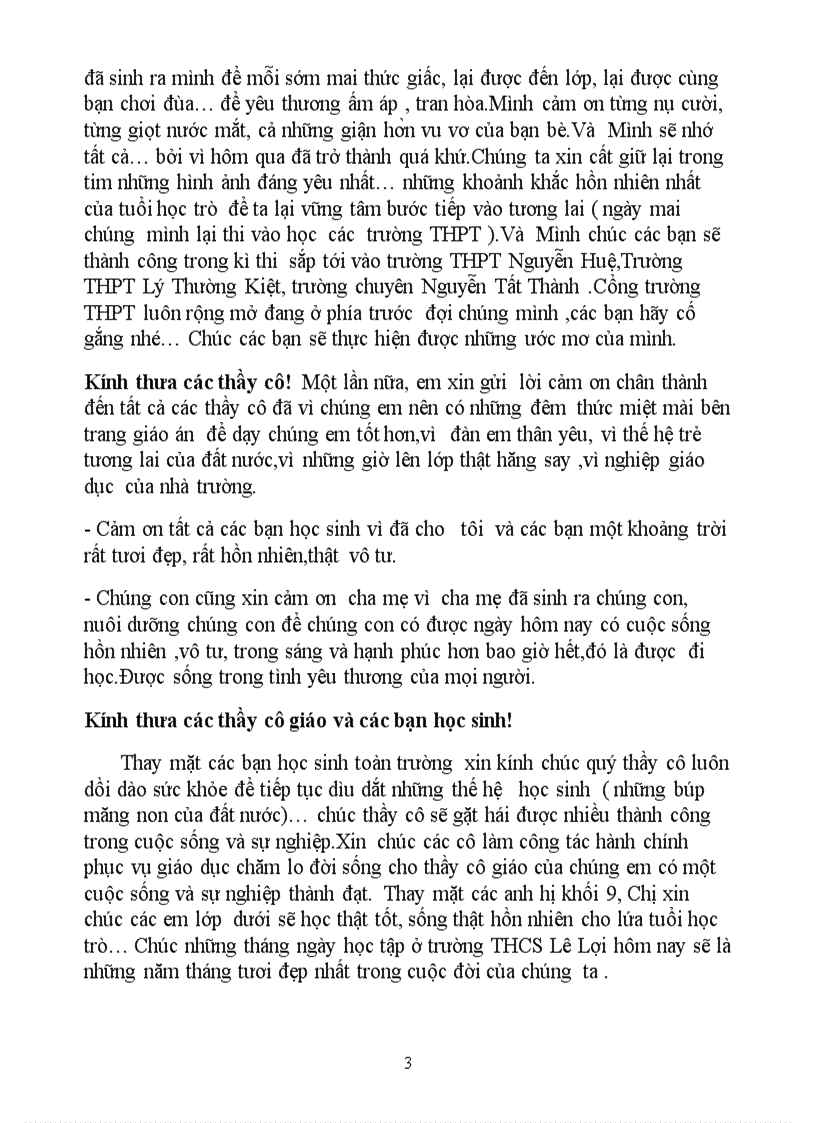 image for page Bài phát biểu của học sinh trong ngày tổng kết năm hoc