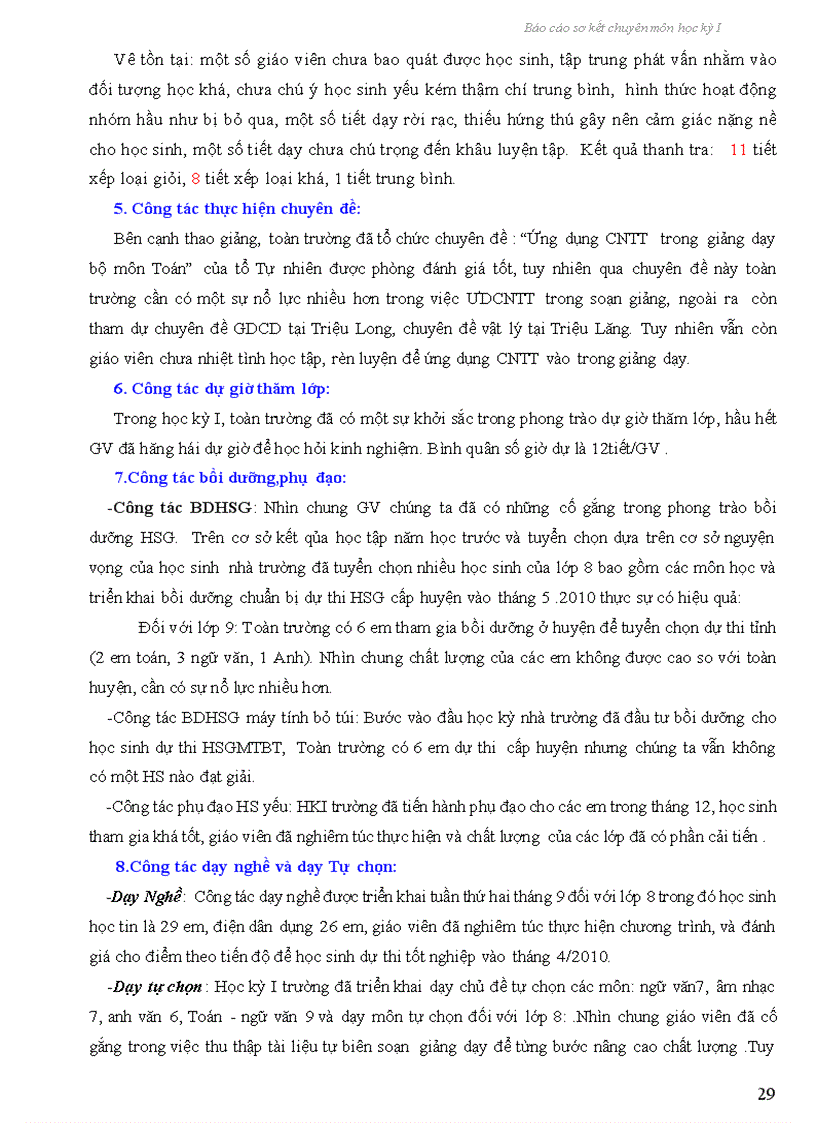image for page Báo cáo sơ kết hk1 năm học 2009 2010