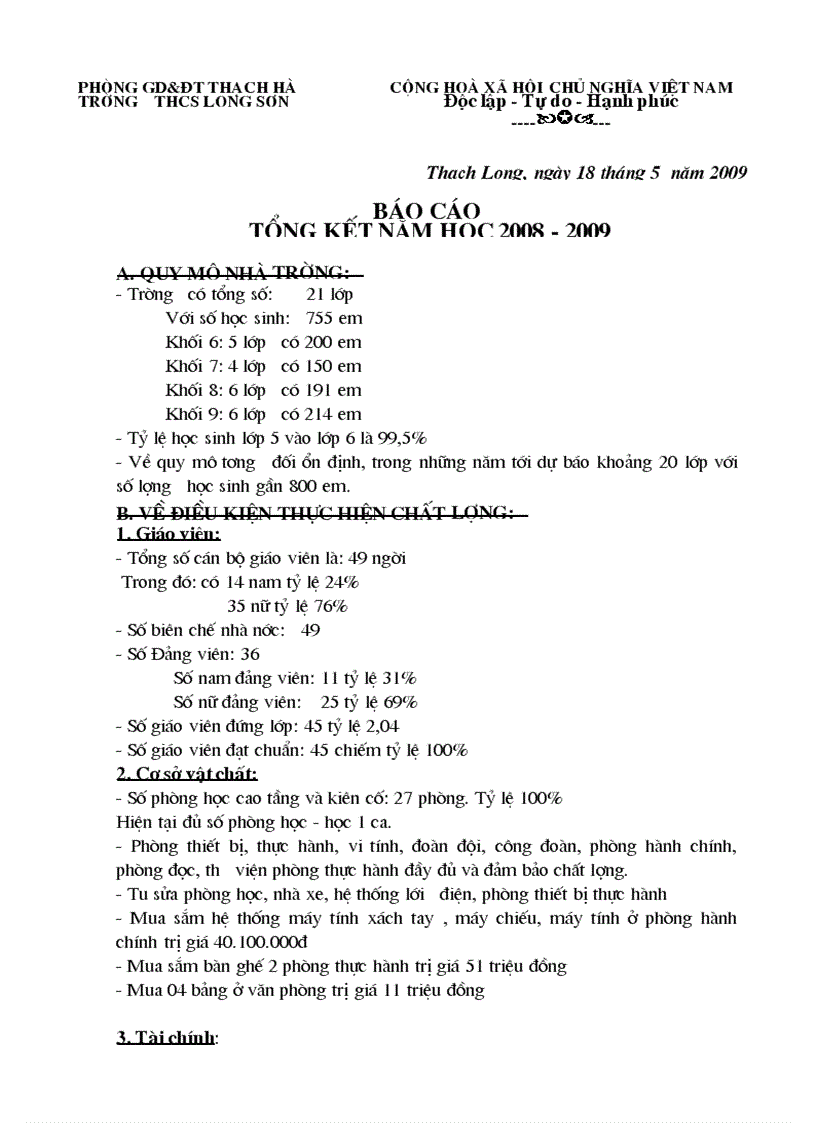 image for page Bao cao tong ket nam hoc 2008 2009