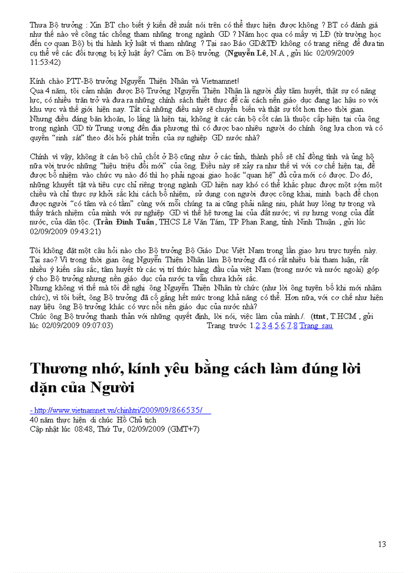 image for page Bộ trưởng giao lưu trực tuyến vnn