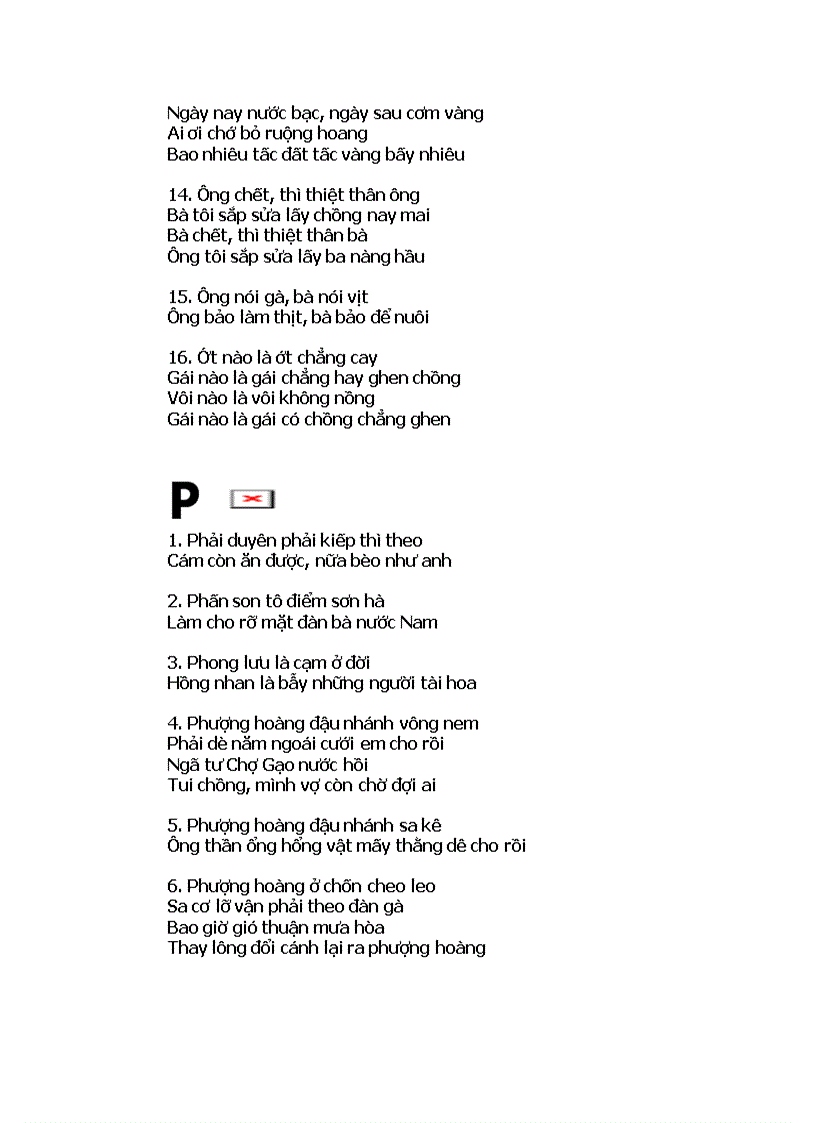 image for page Ca dao tục ngữ bắt đầu chữ O P Q